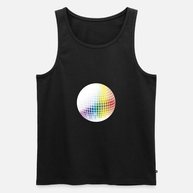Regenbogen-Disco-Kugel - Männer Premium Bio Tank Top - Schwarz