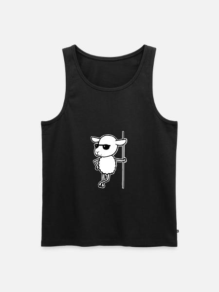Schaf mit Sonnebrille Cooler Schafbock - Männer Premium Bio Tank Top - Schwarz