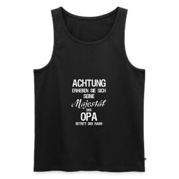 seine majestät der opa betritt den raum - Männer Premium Bio Tank Top - Schwarz - Vorne - Michal (187cm)