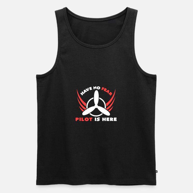 Pilot - Männer Premium Bio Tank Top - Schwarz