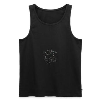 Geometric shapes squares - Men's Premium Organic Tank Top - black - Front - AI Model Male 178 light (178cm)