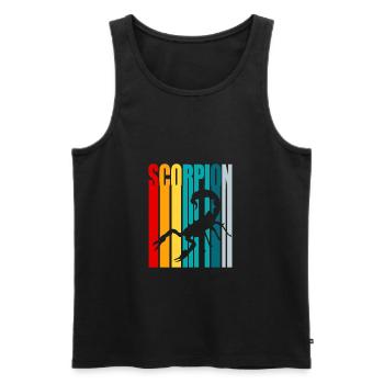 Skorpion retro Style - Männer Premium Bio Tank Top - Schwarz - Vorne - Michal (187cm)