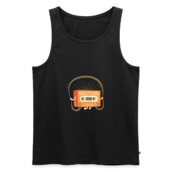cassette - Débardeur bio Premium Homme - noir - Devant - Michal (187cm)