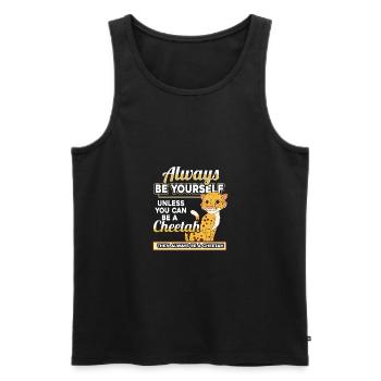 cheetah - Men's Premium Organic Tank Top - black - Front - Michal (187cm)
