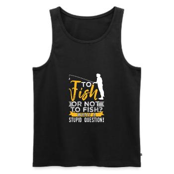 To Fish Or Not To Fish? - Männer Premium Bio Tank Top - Schwarz - Vorne - Michal (187cm)