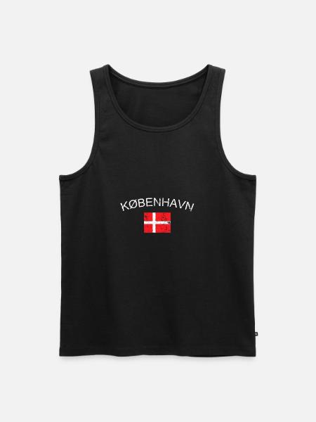 Kobenhavn T-Shirt, Vintage Denmark Copenhagen - Men's Premium Organic Tank Top - black