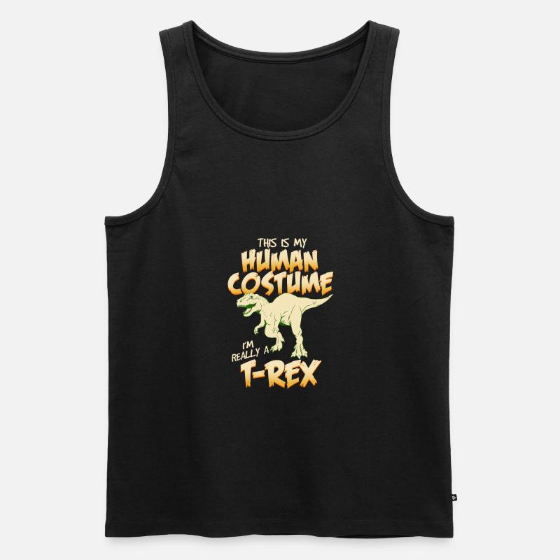 T-Rex - Männer Premium Bio Tank Top - Schwarz