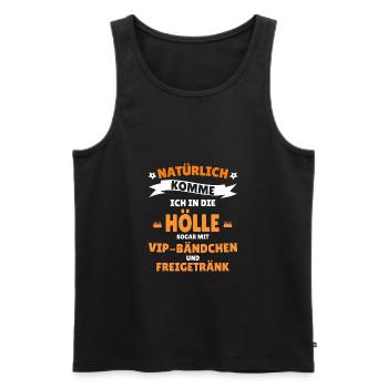Natürlich komme ich in die hölle - Männer Premium Bio Tank Top - Schwarz - Vorne - Michal (187cm)