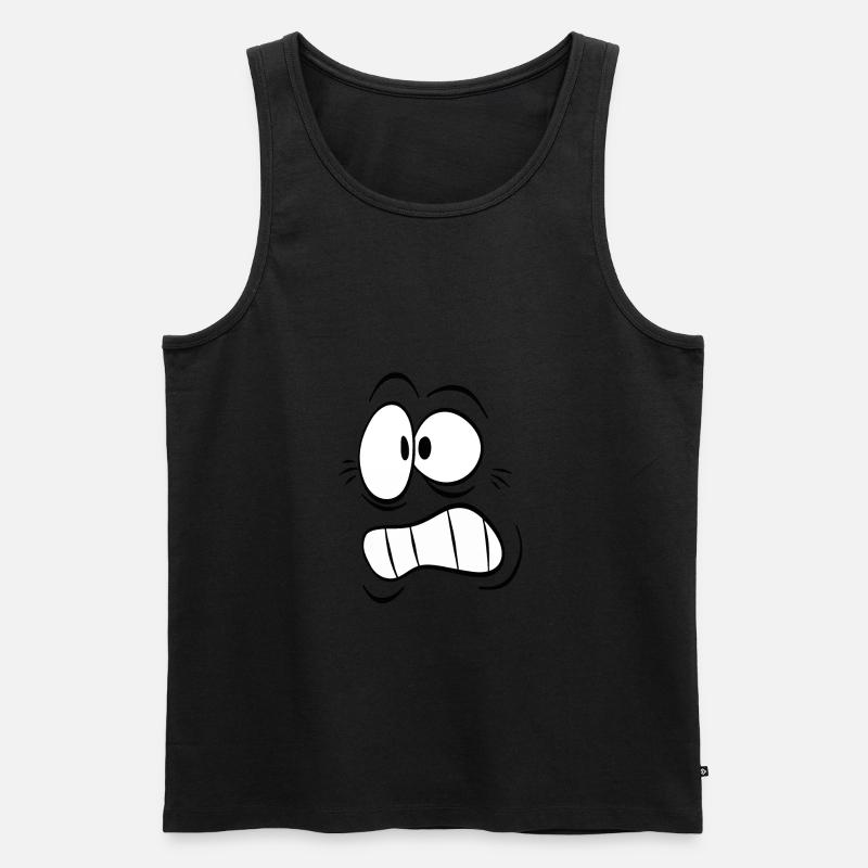 Comic Gesicht - Männer Premium Bio Tank Top - Schwarz