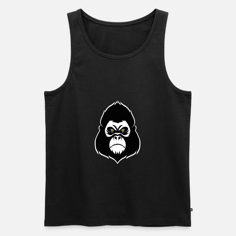 Gorilla - Männer Premium Bio Tank Top - Schwarz