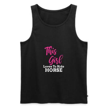 Love Horses I Pferde Mädchen Tochter Girl Pony - Männer Premium Bio Tank Top - Schwarz - Vorne - AI Model Male 178 light (178cm)