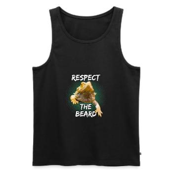 Respect The Beard Bearded Dragon Bearded Dragon Lizard - Men's Premium Organic Tank Top - black - Front - AI Model Male 178 light (178cm)