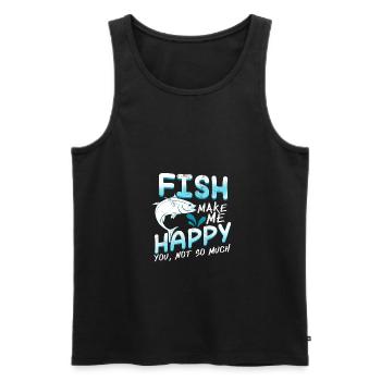 Fisch - Männer Premium Bio Tank Top - Schwarz - Vorne - Michal (187cm)
