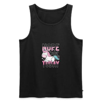 Nope Not Today Lazy Unicorn Einhorn Sterne - Männer Premium Bio Tank Top - Schwarz - Vorne - Michal (187cm)