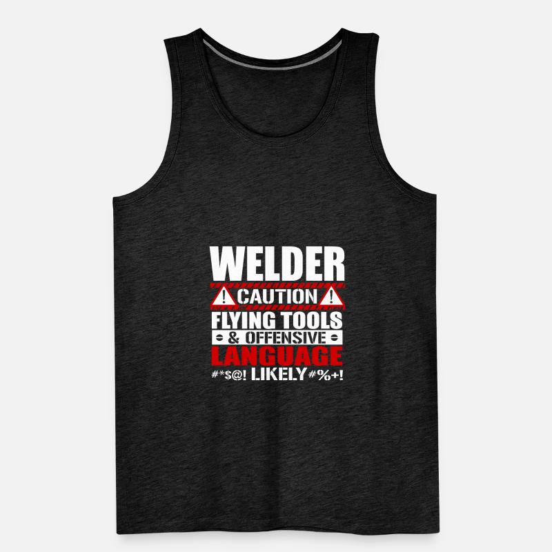 Welder Caution Flying Tools Men's Premium Organic Tank Top
