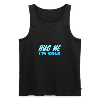 Umarme mich, mir ist kalt - Männer Premium Bio Tank Top - Schwarz - Vorne - AI Model Male 178 light (178cm)