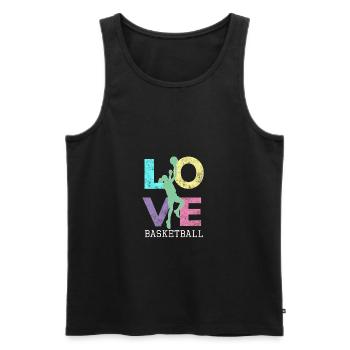 Cute Basketball Lover Girls Gift for Ballers - Men's Premium Organic Tank Top - black - Front - AI Model Male 178 light (178cm)