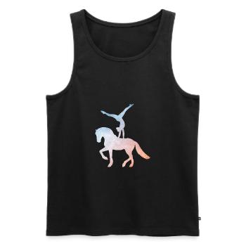 Voltigieren - Voltigierer - Volti - Pferde - Männer Premium Bio Tank Top - Schwarz - Vorne - AI Model Male 178 light (178cm)