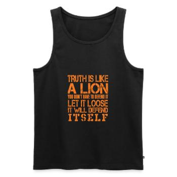 Wahrheit ist wie ein Löwe - Männer Premium Bio Tank Top - Schwarz - Vorne - Michal (187cm)