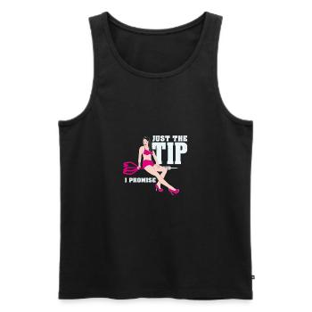 Funny darts shirt - Men's Premium Organic Tank Top - black - Front - AI Model Male 178 light (178cm)