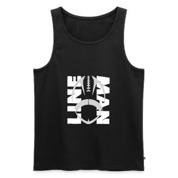Monteur de lignes - football - Débardeur bio Premium Homme - noir - Devant - Michal (187cm)