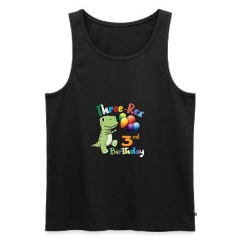 Drei Rex Dinosaurier 3. Geburtstagsgeschenk Design - Männer Premium Bio Tank Top - Schwarz - Vorne - Michal (187cm)