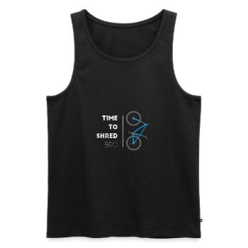 Cool Mountain Bike shred it gift - Men's Premium Organic Tank Top - black - Front - AI Model Male 178 light (178cm)