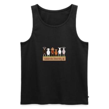 Gift for Goat Lovers | Funny Celebrate Diversity - Men's Premium Organic Tank Top - black - Front - Michal (187cm)