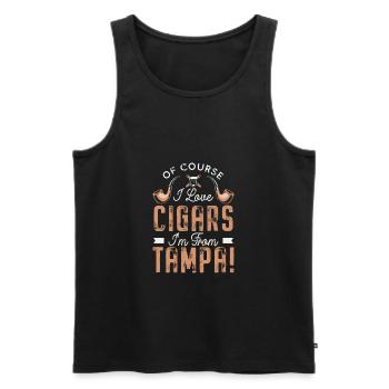 Natürlich liebe ich Zigarren Ich komme aus Tampa, Ybor - Männer Premium Bio Tank Top - Schwarz - Vorne - AI Model Male 178 light (178cm)