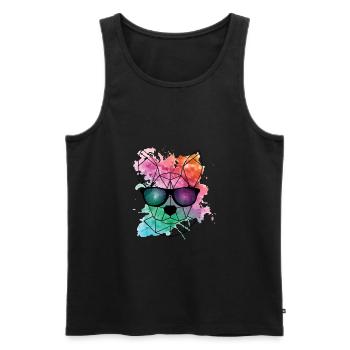 French Bulldog Origami Style - Men's Premium Organic Tank Top - black - Front - AI Model Male 178 light (178cm)