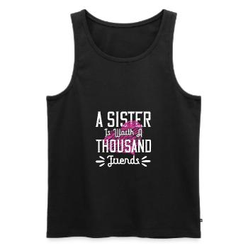 A sister is worth a thousand friends - Men's Premium Organic Tank Top - black - Front - Michal (187cm)