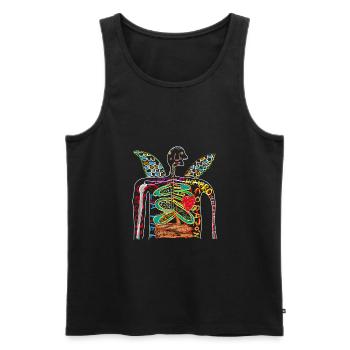 Schneeeulen-Humanographie - Männer Premium Bio Tank Top - Schwarz - Vorne - Michal (187cm)
