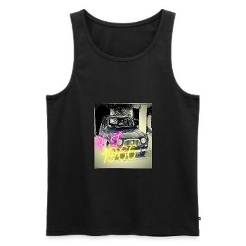 Oldtimer 4L 1966 vintage - Männer Premium Bio Tank Top - Schwarz - Vorne - AI Model Male 178 light (178cm)