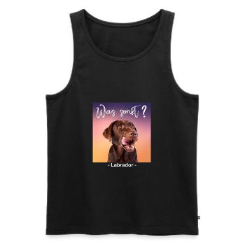 Was sonst brauner Labrador - Männer Premium Bio Tank Top - Schwarz - Vorne - AI Model Male 178 light (178cm)