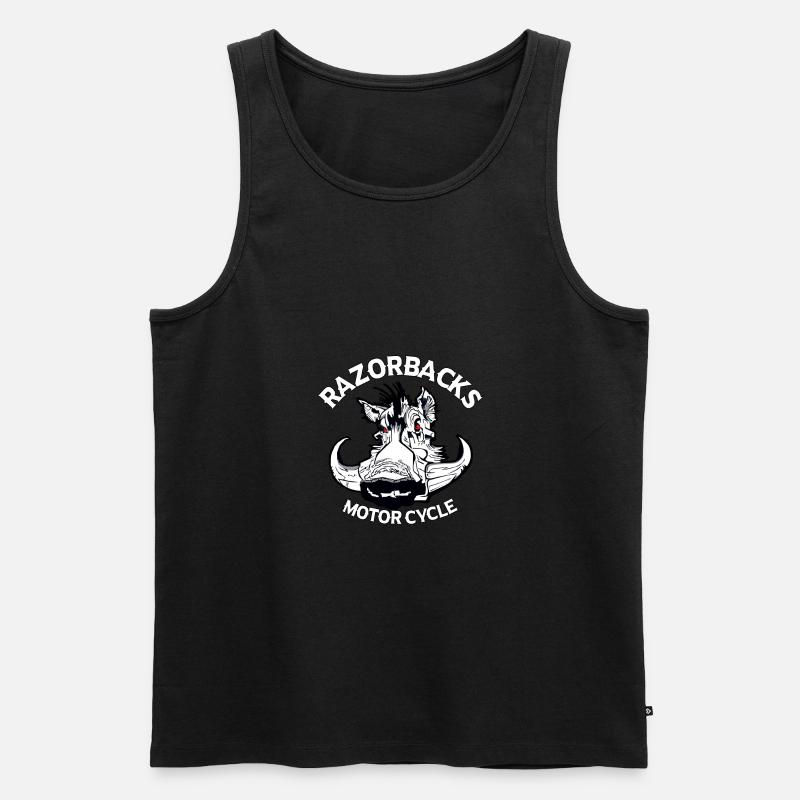 LOGOBLANCRAZORBACKS - Männer Premium Bio Tank Top - Schwarz
