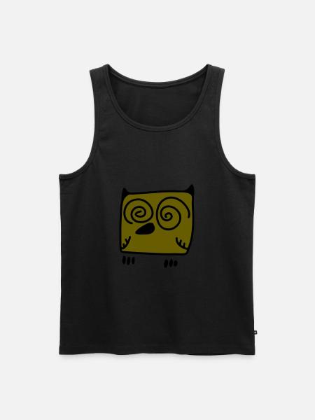 Verpeilte Eule - Männer Premium Bio Tank Top - Schwarz