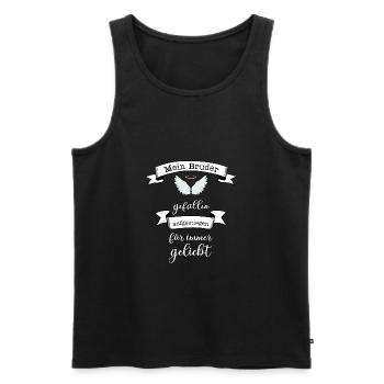 Bruder gestorben verstorben Erinnerung geliebt RIP - Männer Premium Bio Tank Top - Schwarz - Vorne - AI Model Male 178 light (178cm)