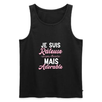 Râleuse Mais Adorable Cadeau Humour Personnalisé - Débardeur bio Premium Homme - noir - Devant - Michal (187cm)