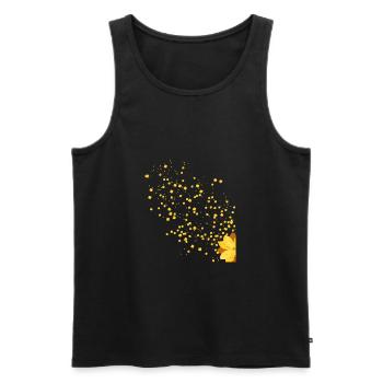 gelbe Blume - Männer Premium Bio Tank Top - Schwarz - Vorne - Michal (187cm)