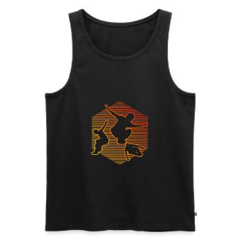 Parkour Parcours Free Running Hommes Femmes - Débardeur bio Premium Homme - noir - Devant - Michal (187cm)