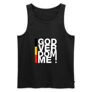 Godverdomme ! - Débardeur bio Premium Homme - noir - Devant - Michal (187cm)