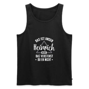 Das ist ein Familie Heinrich Insider - Männer Premium Bio Tank Top - Schwarz - Vorne - AI Model Male 178 light (178cm)