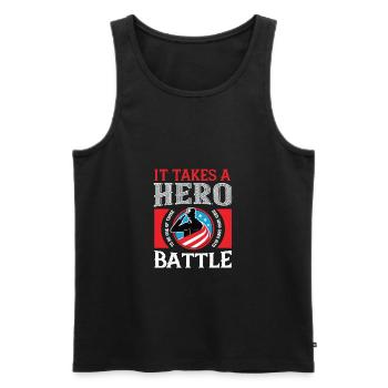 It takes a hero to be one of those men who goes - Men's Premium Organic Tank Top - black - Front - AI Model Male 178 light (178cm)