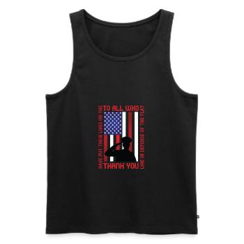 An alle, die ihr Leben aufs Spiel gesetzt haben - Männer Premium Bio Tank Top - Schwarz - Vorne - AI Model Male 178 light (178cm)