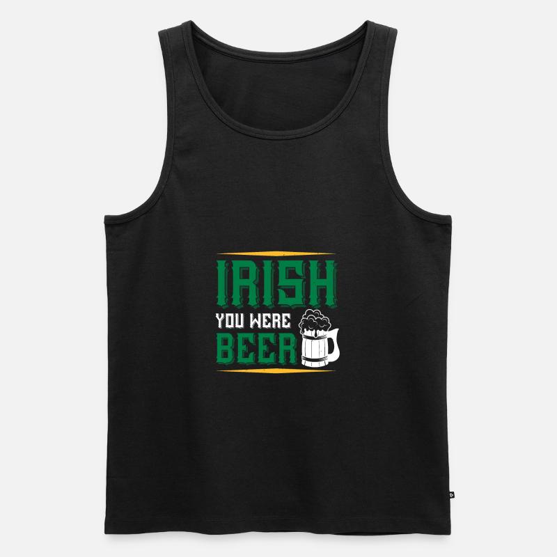 Irisch warst du Bier - Männer Premium Bio Tank Top - Schwarz