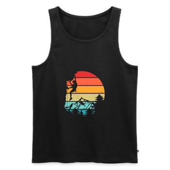 Vintage Rock Climbing - Men's Premium Organic Tank Top - black - Front - AI Model Male 178 light (178cm)