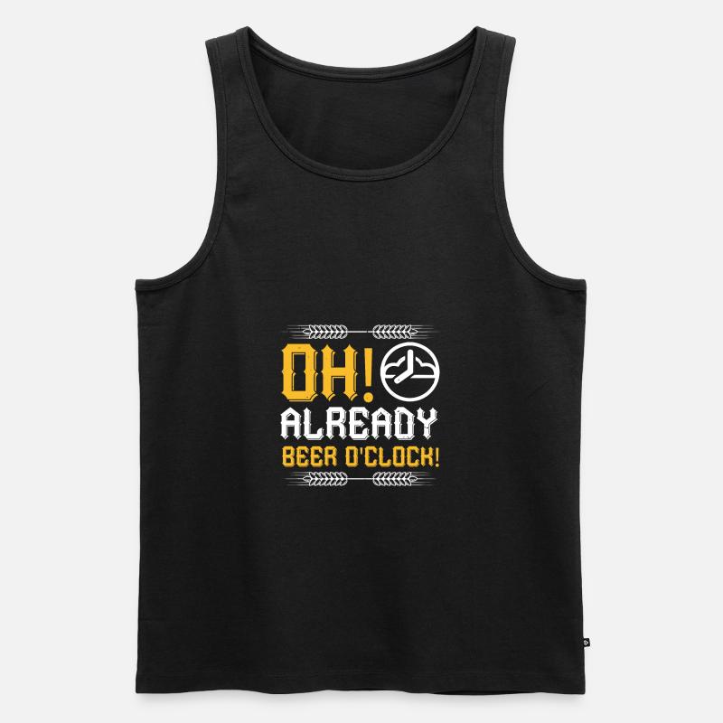 Oh, schon Bier o'clock! - Männer Premium Bio Tank Top - Schwarz