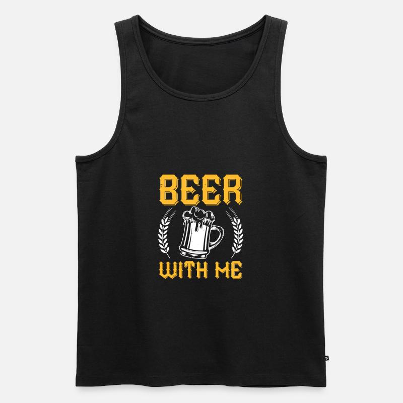 BIER MIT MIR - Männer Premium Bio Tank Top - Schwarz