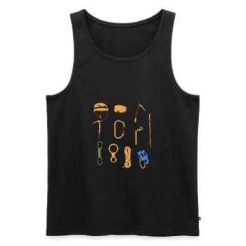 Mountain Climbing Bouldering - Men's Premium Organic Tank Top - black - Front - Michal (187cm)