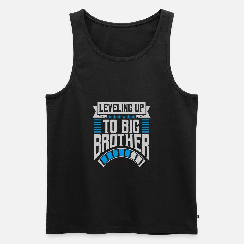 Leveling up big brother - Männer Premium Bio Tank Top - Schwarz
